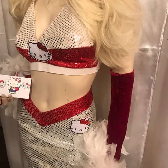 Rare 🍒vintage custom hello kitty rave outfit and earrings set❤️ - Picture 3 of 14